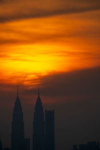 Cloudy sunset view over down town kuala lumpur.