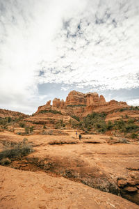 Vertical image of cathedral rock trail in sedona arizona during day.