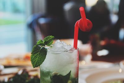 Close-up of drink on table