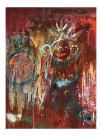 Digital composite image of painted wall