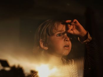 Portrait of boy looking away