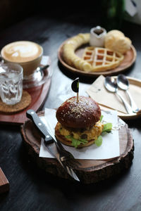 Close-up of food on table