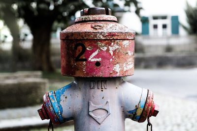 Close-up of red metal