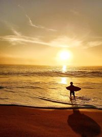Scenic view of sea at sunset