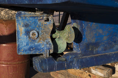 Close-up of rusty machine part