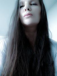 Close-up portrait of beautiful young woman