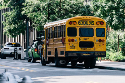 Vehicles on road in city