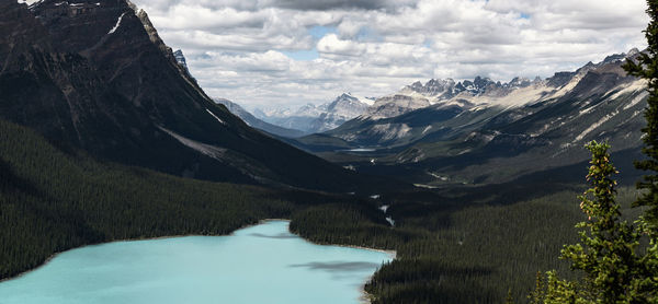 Scenic view of mountains against sky