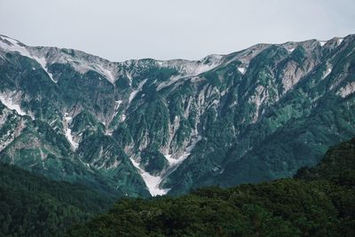 Scenic view of mountains against clear sky