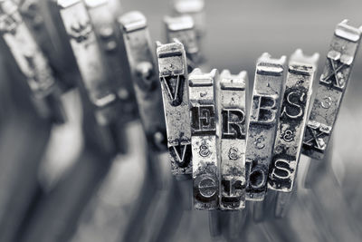 High angle view of computer keyboard