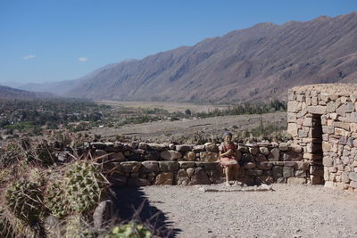 Scenic view of field against mountains