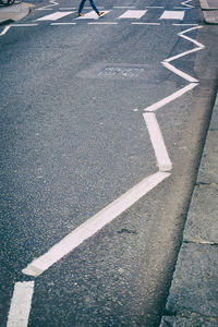 Road marking on street