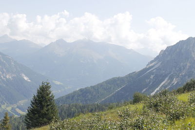 Scenic view of mountains against sky