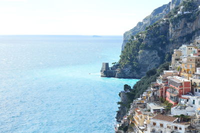 High angle view of sea against sky