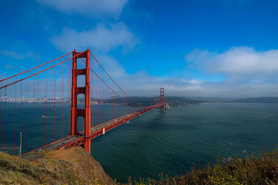Suspension bridge over sea
