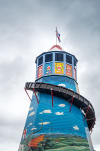 Low angle view of building against cloudy sky