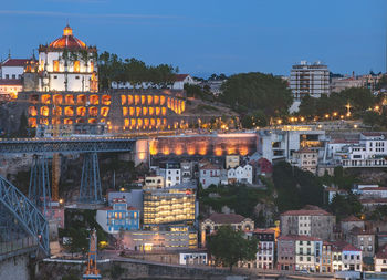 The monastery of serra do pilar overlooking the duoro river in porto, portugal