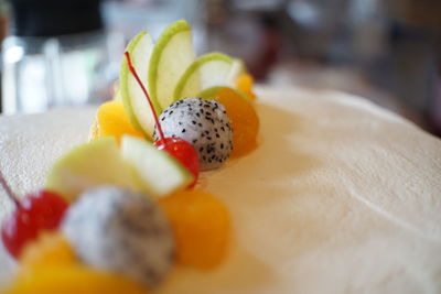 Close-up of strawberry on table