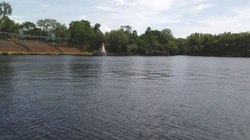 Scenic view of river against sky