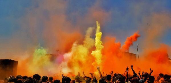 People at playing holi