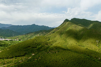 Scenic view of mountains against sky
