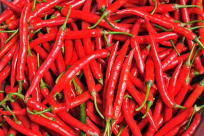 Full frame shot of red chili peppers