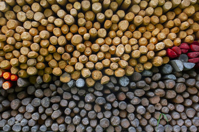 Full frame shot of firewood