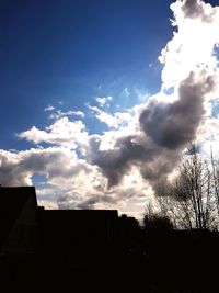 Low angle view of built structure against blue sky