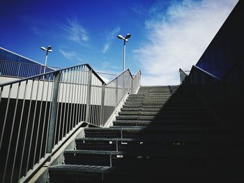 Low angle view of stairs against sky