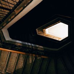 Low angle view of spiral staircase in old building