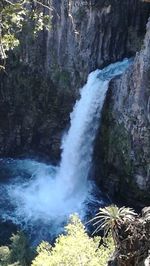 Scenic view of waterfall