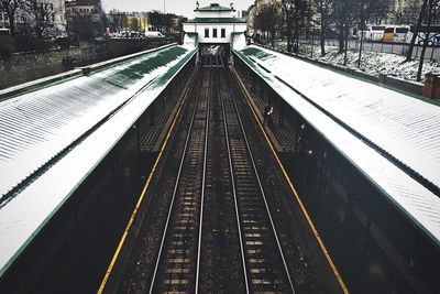 Railroad tracks in city
