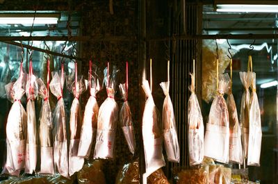 Close-up of seafood for sale film photography using fuji xtra400