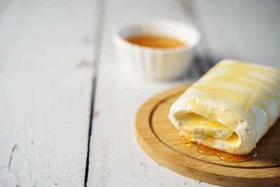 Close-up of food on table