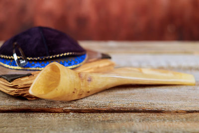 Close-up of bananas on table