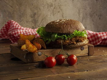 Close-up of strawberries on table