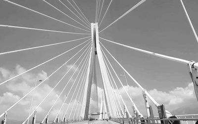 Low angle view of suspension bridge