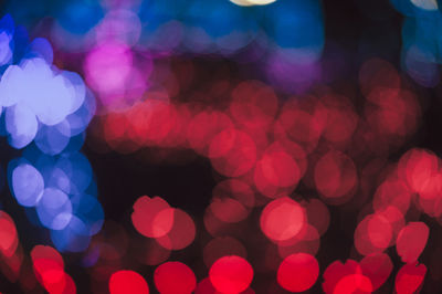 Defocused image of illuminated christmas lights