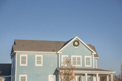 Low angle view of building against clear sky