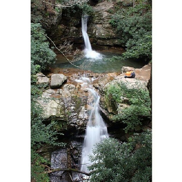 waterfall, water, flowing water, motion, long exposure, scenics, beauty in nature, rock - object, forest, flowing, nature, transfer print, tree, rock formation, blurred motion, tranquil scene, idyllic, tranquility, auto post production filter, environment