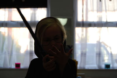 Portrait of girl at home