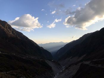 Scenic view of mountains against sky