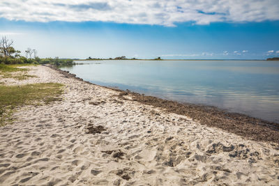 Scenic view of beach against sky