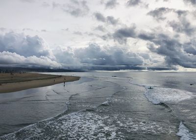 Scenic view of sea against sky during winter