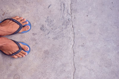 Low section of man standing on ground