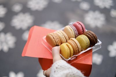 High angle view of food on table