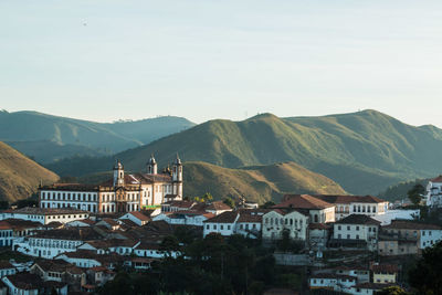 High angle view of town