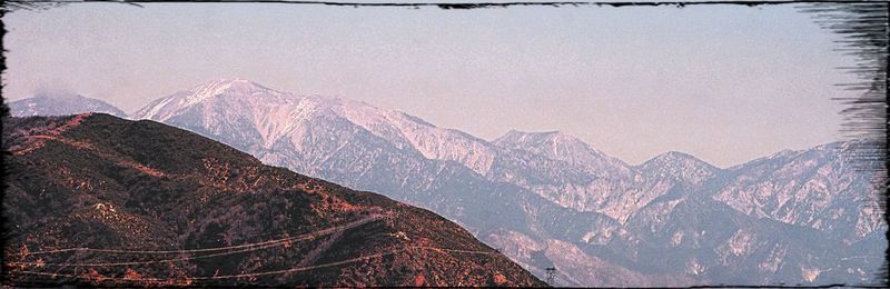 Scenic view of snow covered mountains