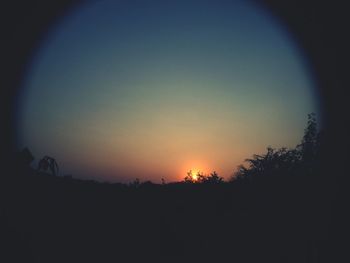 Silhouette of landscape at sunset