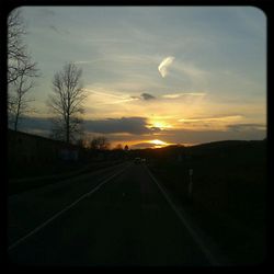 Country road at sunset